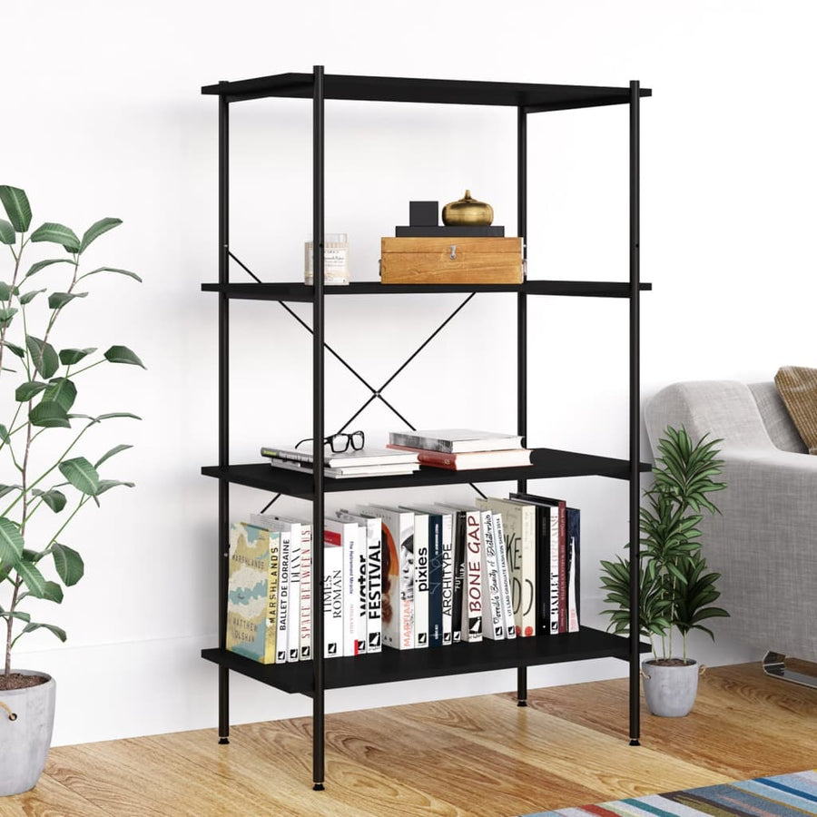 Opbergrek 4-Laags 80 x 40 x 130 cm Zwart