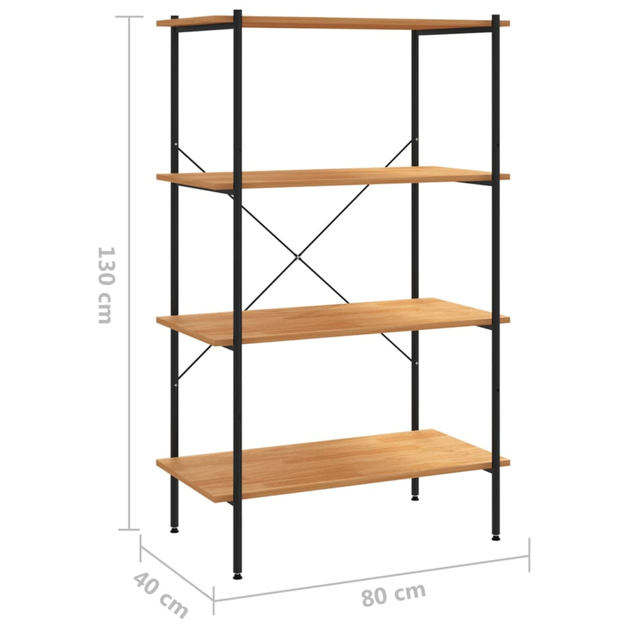 Opbergrek 4-Laags Kleurig 80 x 40 x 130 cm Zwart en eiken