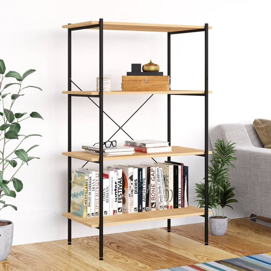 Opbergrek 4-Laags Kleurig 80 x 40 x 130 cm Zwart en eiken