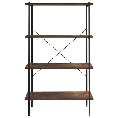 Opbergrek 4-Laags Zwart En Donkerhoutkleurig 80 x 40 x 130 cm black and dark wood