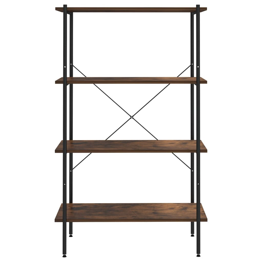 Opbergrek 4-Laags Zwart En Donkerhoutkleurig 80 x 40 x 130 cm black and dark wood