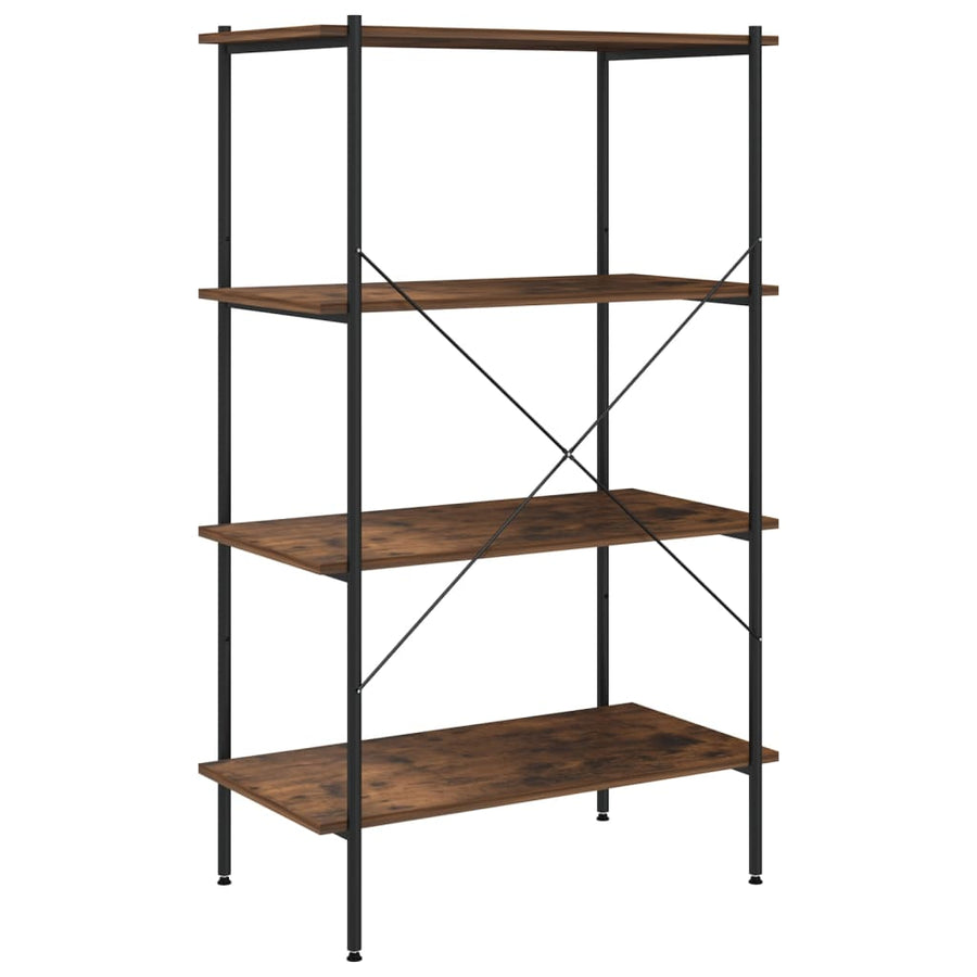 Opbergrek 4-Laags Zwart En Donkerhoutkleurig 80 x 40 x 130 cm black and dark wood