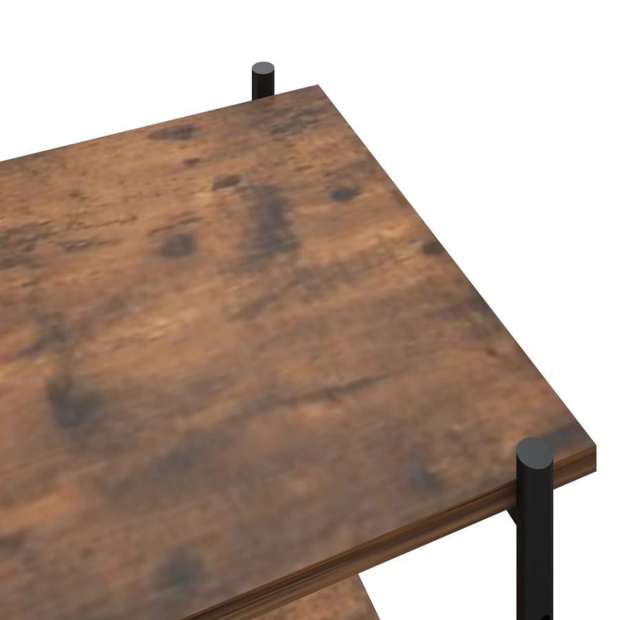 Opbergrek 4-Laags Zwart En Donkerhoutkleurig 80 x 40 x 130 cm black and dark wood