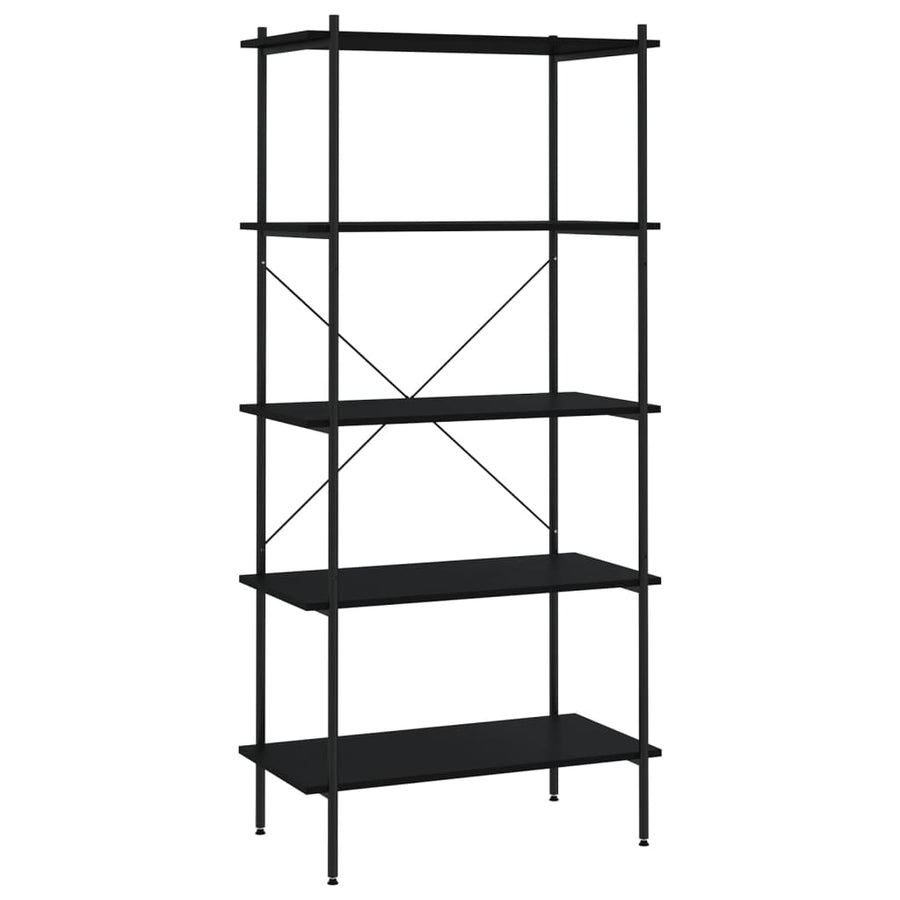 Opbergrek 5-Laags 80 x 40 x 163 cm Zwart