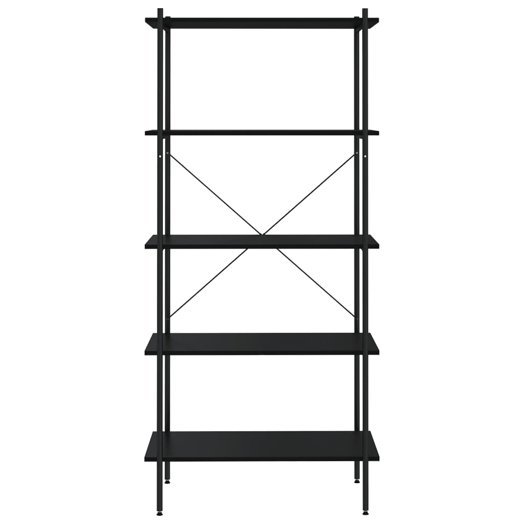 Opbergrek 5-Laags 80 x 40 x 163 cm Zwart