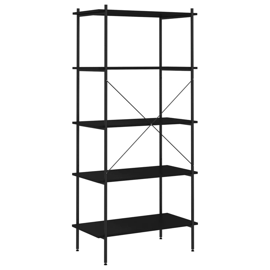 Opbergrek 5-Laags 80 x 40 x 163 cm Zwart