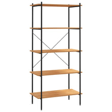 Opbergrek 5-Laags Kleurig 80 x 40 x 163 cm Zwart en eiken