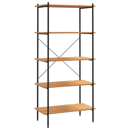 Opbergrek 5-Laags Kleurig 80 x 40 x 163 cm Zwart en eiken