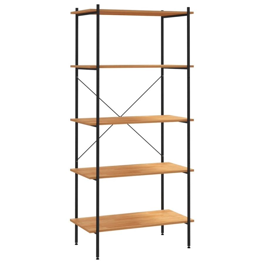 Opbergrek 5-Laags Kleurig 80 x 40 x 163 cm Zwart en eiken