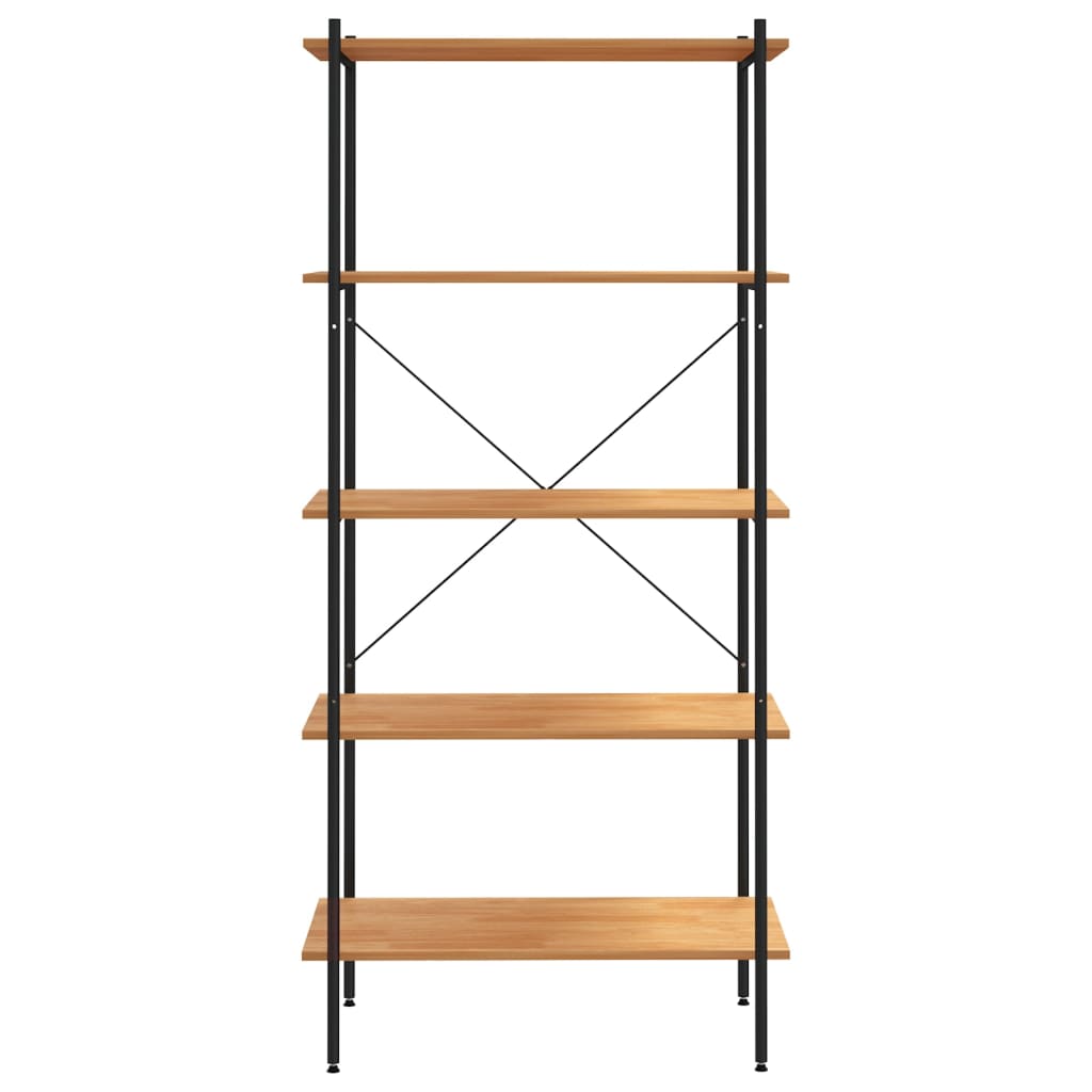 Opbergrek 5-Laags Kleurig 80 x 40 x 163 cm Zwart en eiken