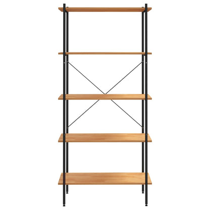 Opbergrek 5-Laags Kleurig 80 x 40 x 163 cm Zwart en eiken