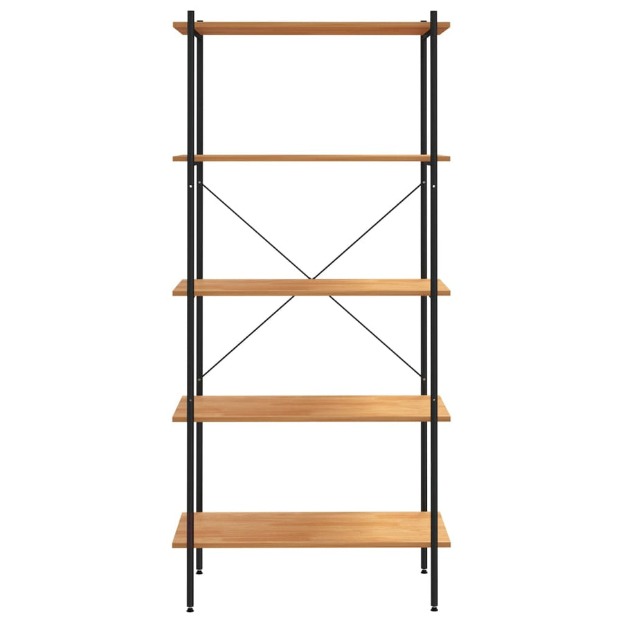 Opbergrek 5-Laags Kleurig 80 x 40 x 163 cm Zwart en eiken