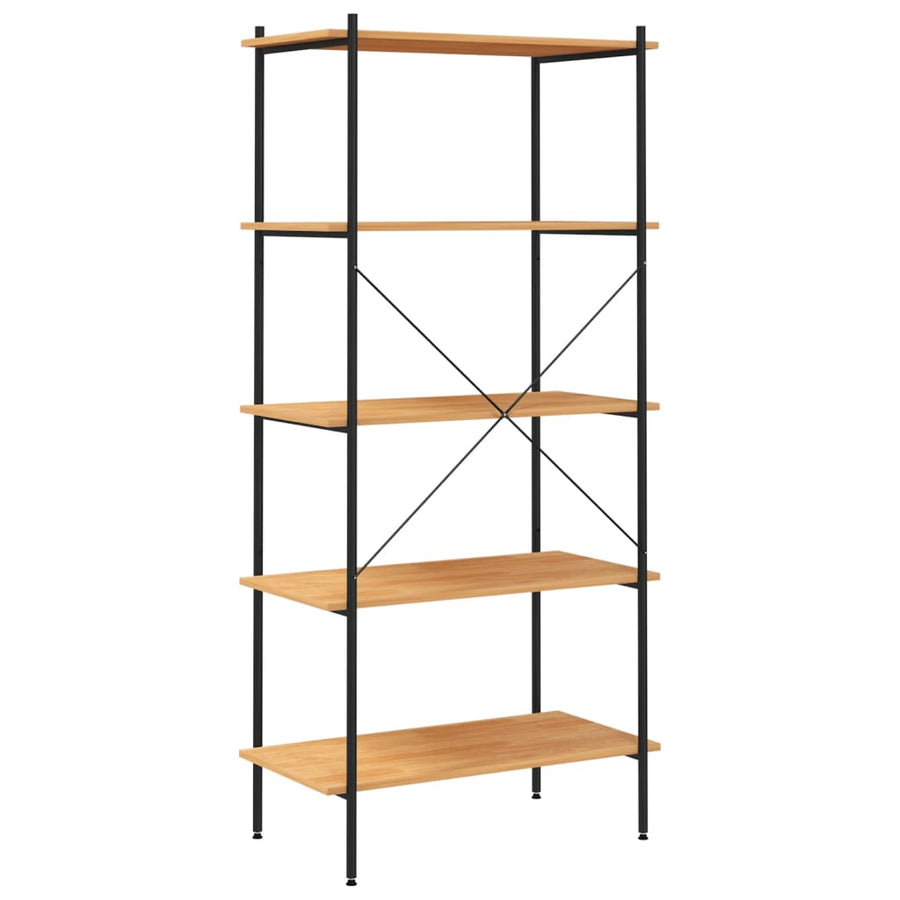 Opbergrek 5-Laags Kleurig 80 x 40 x 163 cm Zwart en eiken