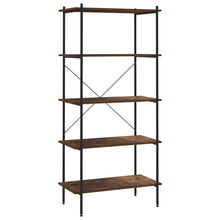 Opbergrek 5-Laags Zwart En Donkerhoutkleurig 80 x 40 x 163 cm black and dark wood