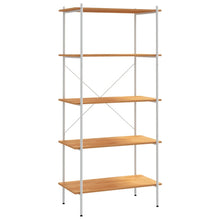 Opbergrek 5-Laags Kleurig 80 x 40 x 163 cm Wit en eiken