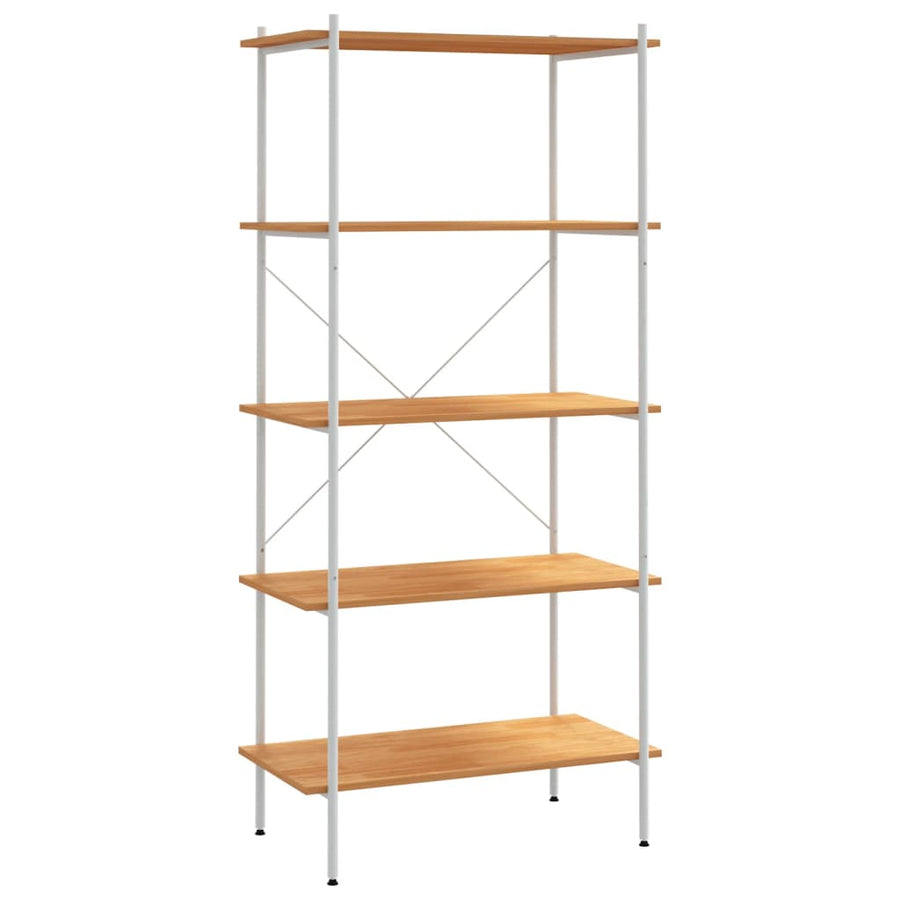 Opbergrek 5-Laags Kleurig 80 x 40 x 163 cm Wit en eiken