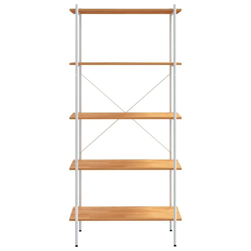 Opbergrek 5-Laags Kleurig 80 x 40 x 163 cm Wit en eiken