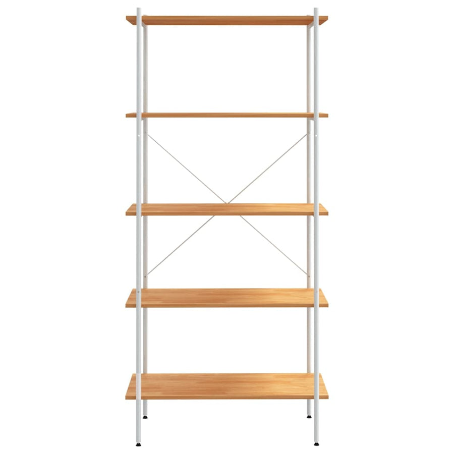 Opbergrek 5-Laags Kleurig 80 x 40 x 163 cm Wit en eiken