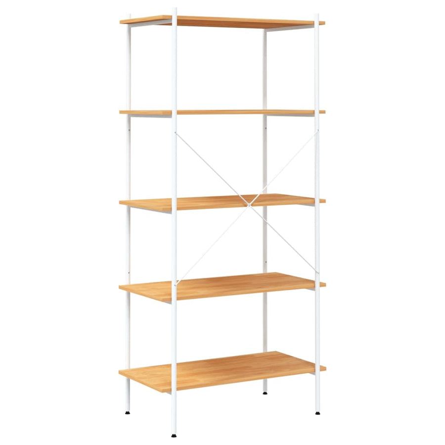 Opbergrek 5-Laags Kleurig 80 x 40 x 163 cm Wit en eiken