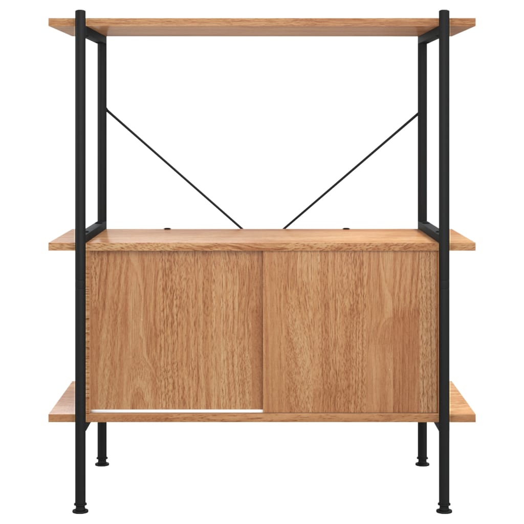 Opbergrek 3-Laags Met Kast 80X40X92 Cm Staal En Bewerkt Hout