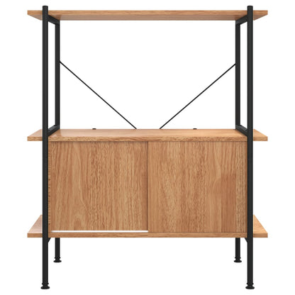 Opbergrek 3-Laags Met Kast 80X40X92 Cm Staal En Bewerkt Hout