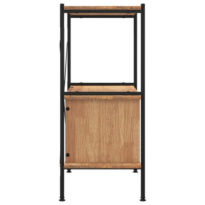 Opbergrek 3-Laags Met Kast 80X40X92 Cm Staal En Bewerkt Hout