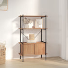 Opbergrek met kast 80x40x130 cm staal hout