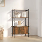 Opbergrek 4-laags met kast 80x40x130 cm staal bewerkt hout