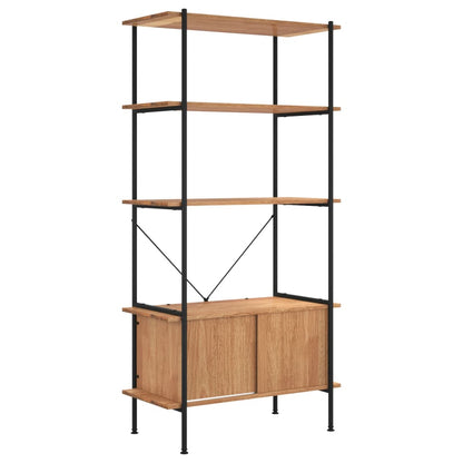 Opbergrek 5-Laags Met Kast 80X40X163 Cm Staal En Bewerkt Hout