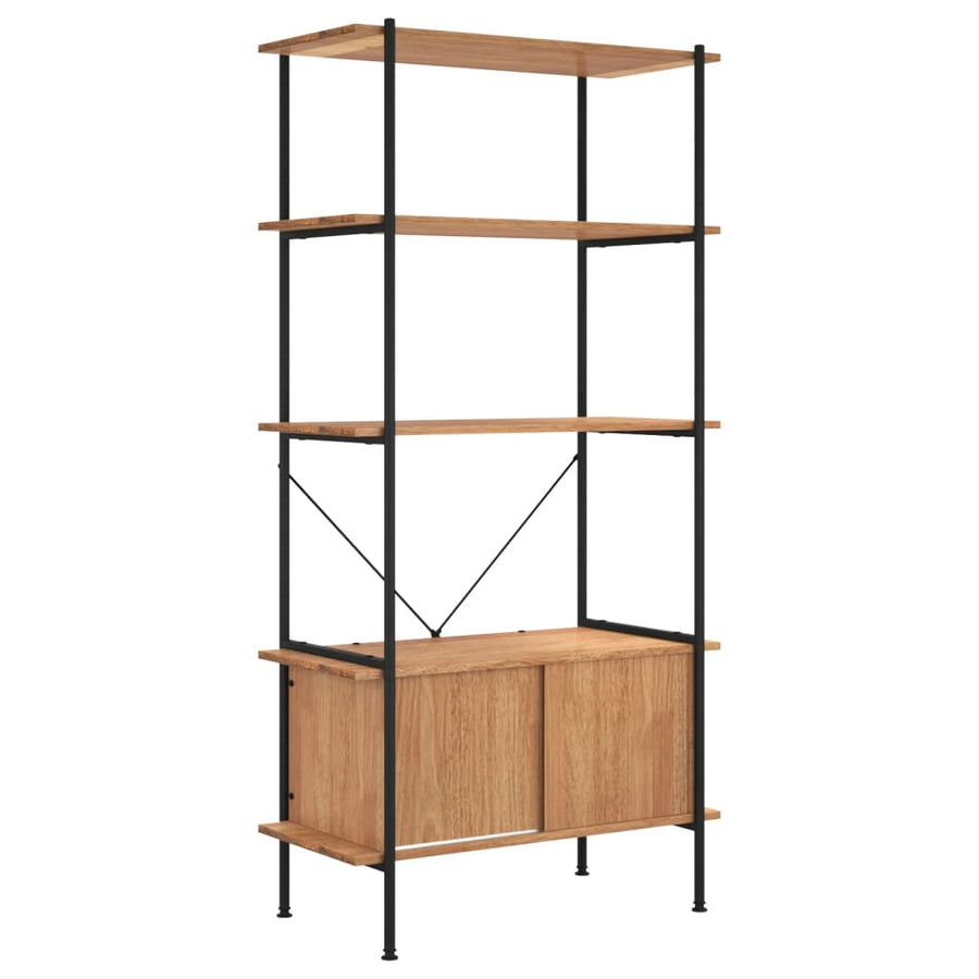 Opbergrek 5-Laags Met Kast 80X40X163 Cm Staal En Bewerkt Hout