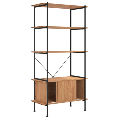 Opbergrek 5-Laags Met Kast 80X40X163 Cm Staal En Bewerkt Hout