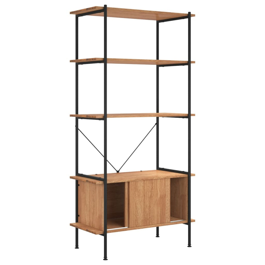 Opbergrek 5-Laags Met Kast 80X40X163 Cm Staal En Bewerkt Hout