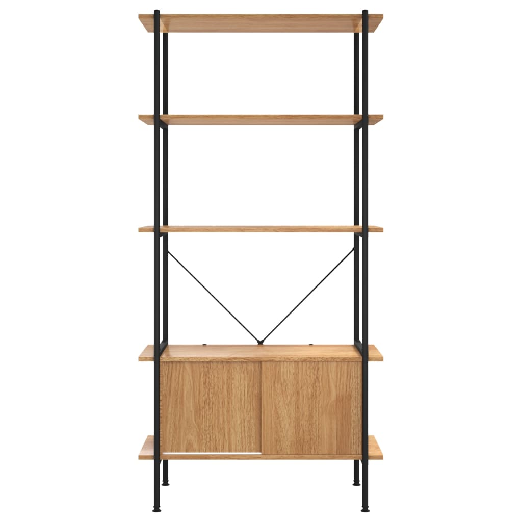 Opbergrek 5-Laags Met Kast 80X40X163 Cm Staal En Bewerkt Hout