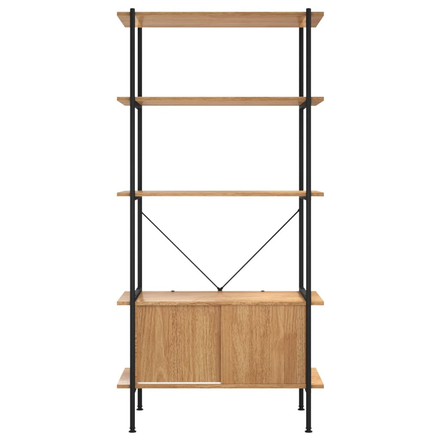 Opbergrek 5-Laags Met Kast 80X40X163 Cm Staal En Bewerkt Hout