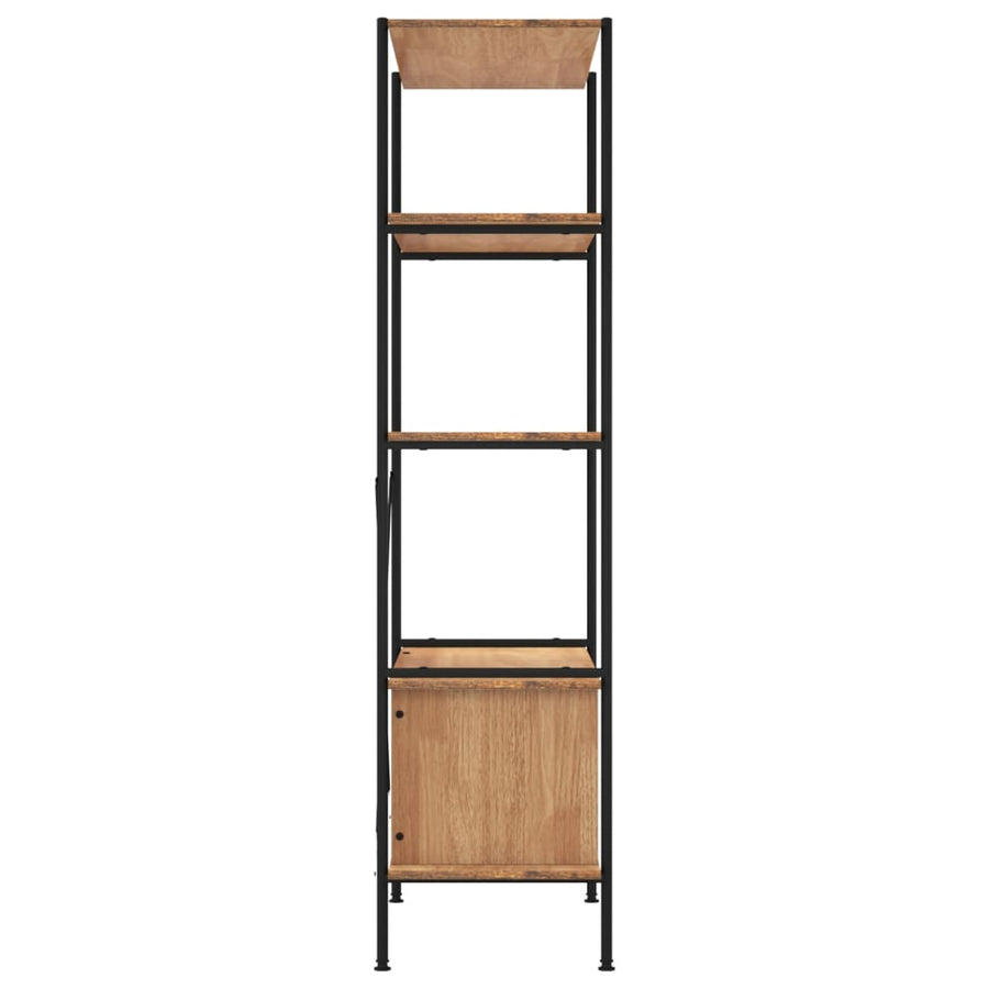 Opbergrek 5-Laags Met Kast 80X40X163 Cm Staal En Bewerkt Hout
