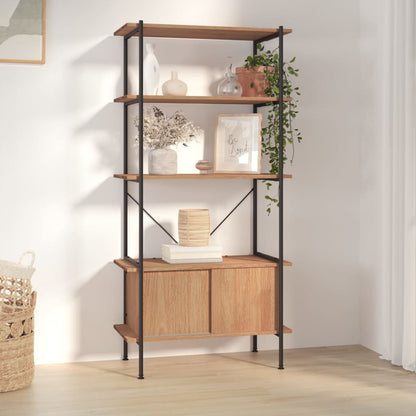 Opbergrek 5-Laags Met Kast 80X40X163 Cm Staal En Bewerkt Hout