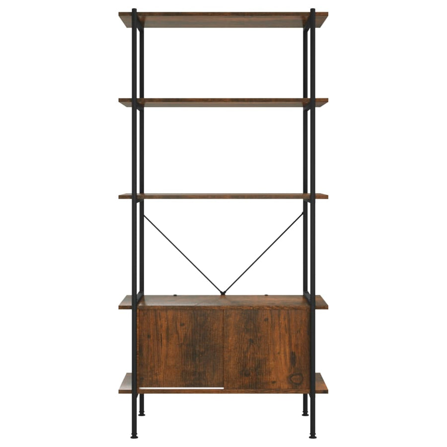 Opbergrek 5-Laags Met Kast 80X40X163 Cm Staal En Bewerkt Hout
