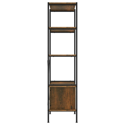 Opbergrek 5-Laags Met Kast 80X40X163 Cm Staal En Bewerkt Hout