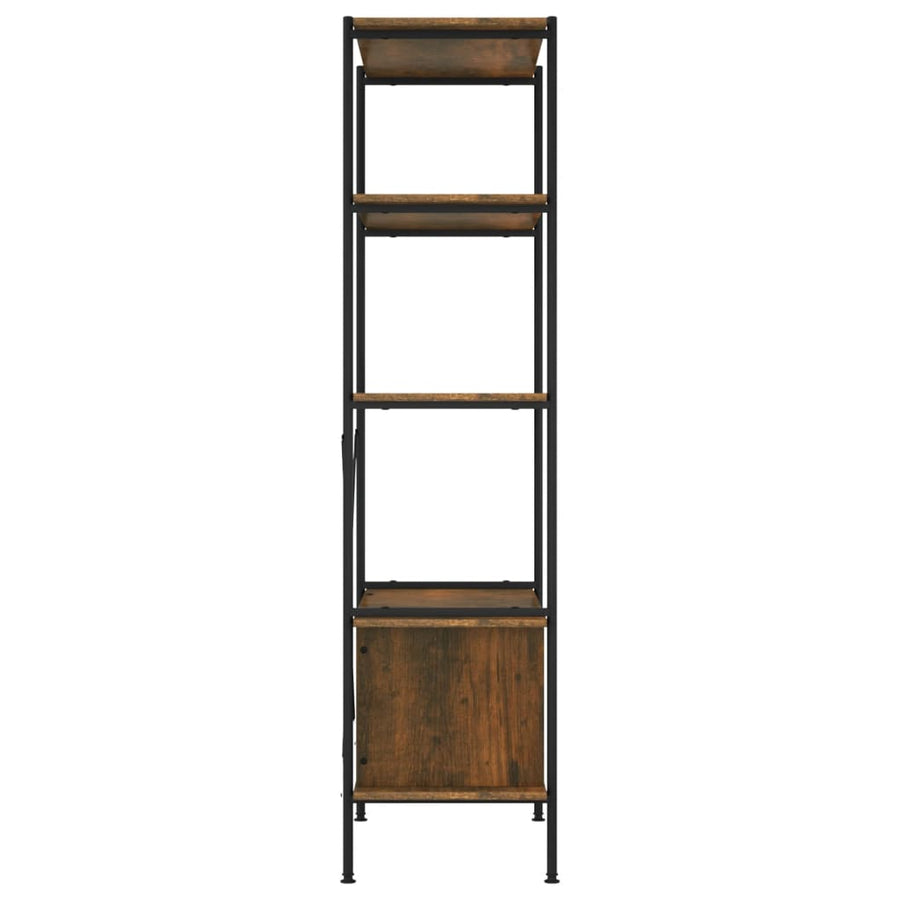 Opbergrek 5-Laags Met Kast 80X40X163 Cm Staal En Bewerkt Hout