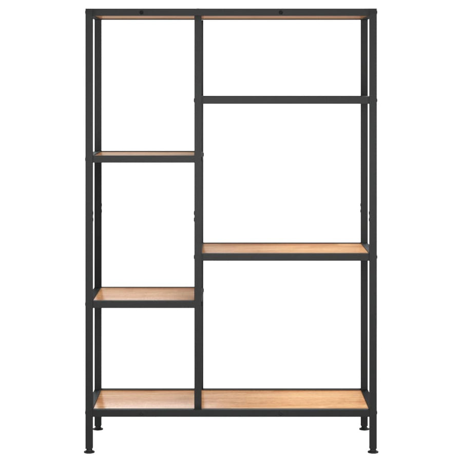 Boekenkast 80X30X120 Cm Staal En Bewerkt Hout
