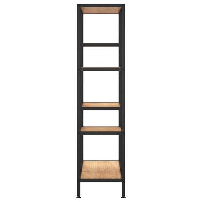 Boekenkast 80X30X120 Cm Staal En Bewerkt Hout