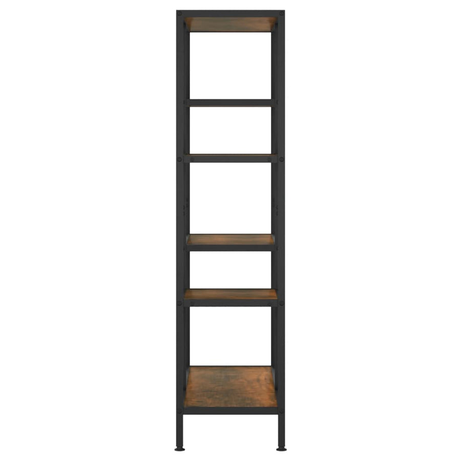 Boekenkast 80x30x120 cm staal en bewerkt hout