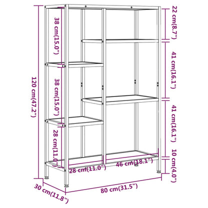 Boekenkast 80X30X Staal En Bewerkt Hout 120 cm