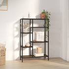 Boekenkast 80x30x120 cm staal bewerkt hout