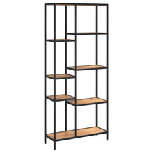 Boekenkast Staal En Bewerkt Hout 80 x 30 x 180 cm Lichtbruin
