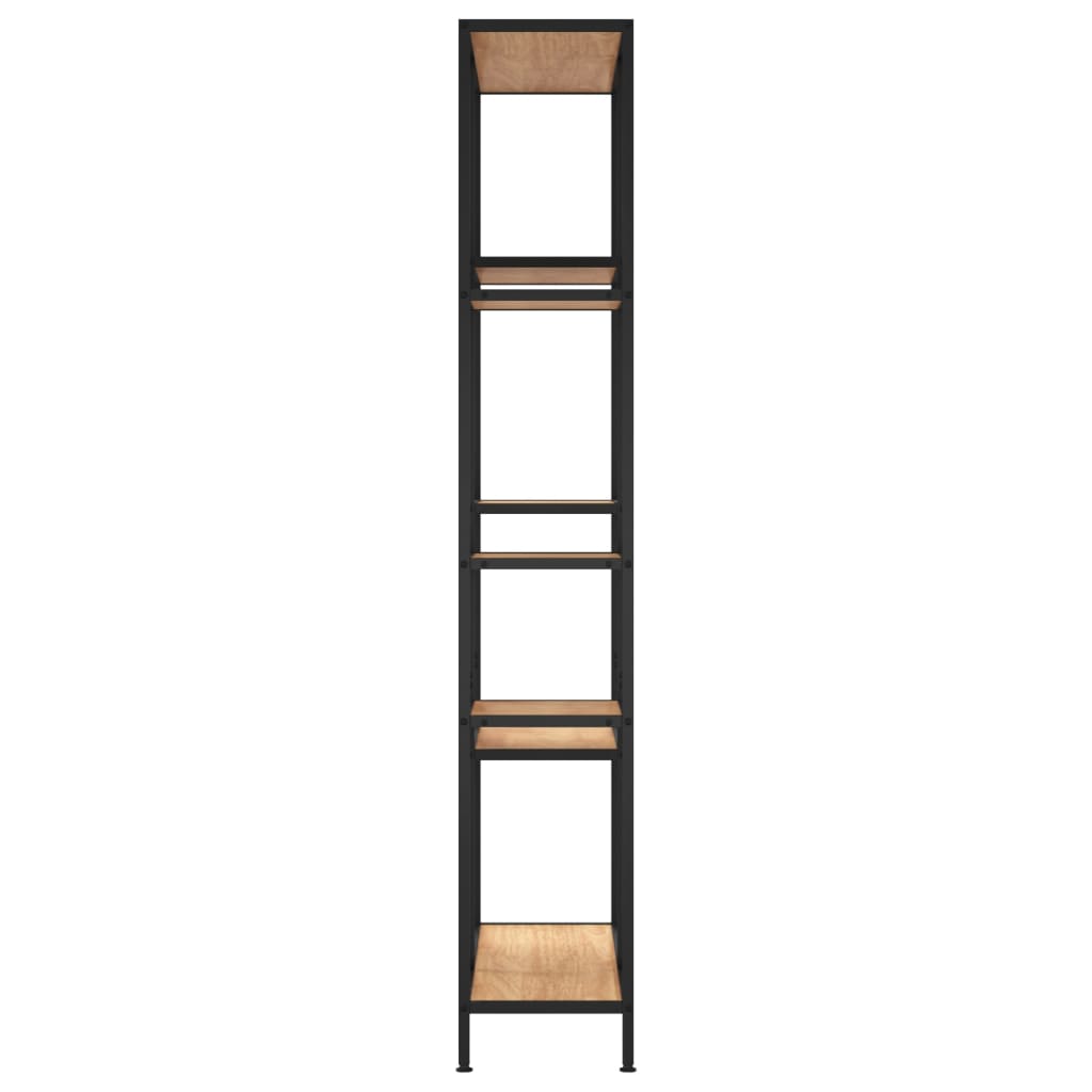 Boekenkast Staal En Bewerkt Hout 80 x 30 x 180 cm Lichtbruin
