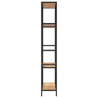 Boekenkast Staal En Bewerkt Hout 80 x 30 x 180 cm Lichtbruin