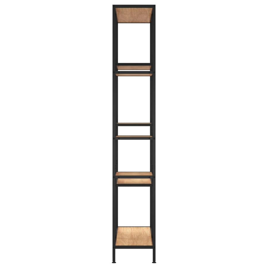 Boekenkast Staal En Bewerkt Hout 80 x 30 x 180 cm Lichtbruin
