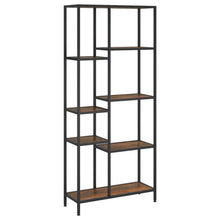 Boekenkast 80X30X180 Cm Staal En Bewerkt Hout