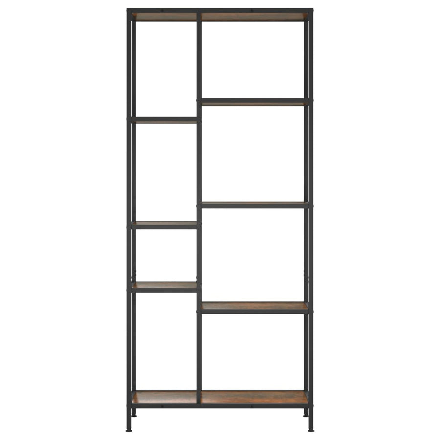 Boekenkast 80X30X180 Cm Staal En Bewerkt Hout